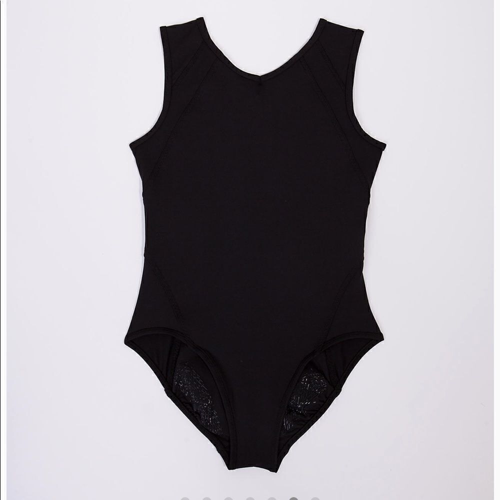 New IVIVVA Chalk It To Me Bodysuit Leotard Black 8